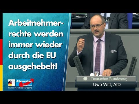 Arbeitnehmerrechte werden immer wieder durch die EU ausgehebelt! - Uwe Witt - AfD-Fraktion
