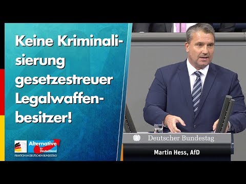 Keine Kriminalisierung gesetzestreuer Legalwaffenbesitzer! - Martin Hess - AfD-Fraktion im Bundestag