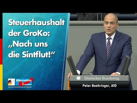 Steuerhaushalt der GroKo: „Nach uns die Sintflut!“ - Peter Boehringer - AfD-Fraktion im Bundestag