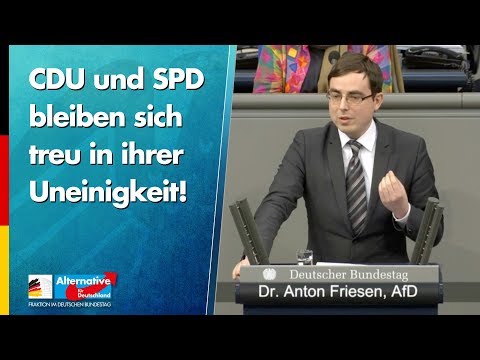 CDU und SPD bleiben sich treu in ihrer Uneinigkeit! - Anton Friesen - AfD-Fraktion im Bundestag