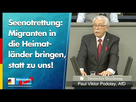 Seenotrettung: Migranten in die Heimatländer bringen, statt zu uns! - Paul Podolay - AfD-Fraktion