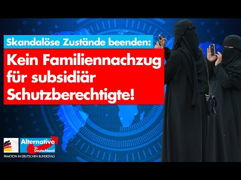 Kein Familiennachzug für subsidiär Schutzberechtigte! - AfD-Fraktion im Bundestag