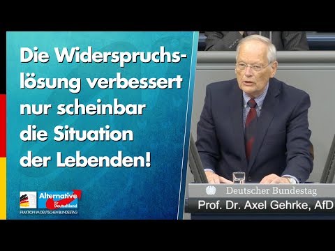 Widerspruchslösung verbessert nur scheinbar die Situation der Lebenden! - Axel Gehrke - AfD-Fraktion