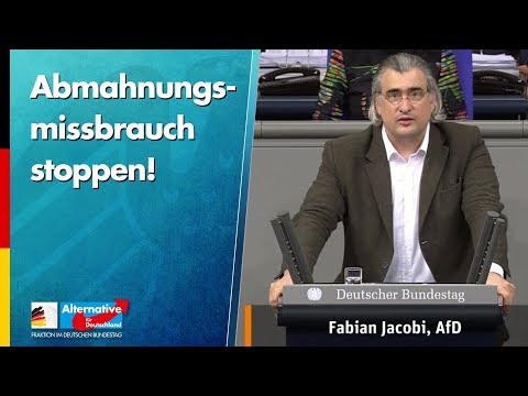 &quot;Abmahnungsmissbauch stoppen!&quot; - Fabian Jacobi - AfD-Fraktion im Bundestag