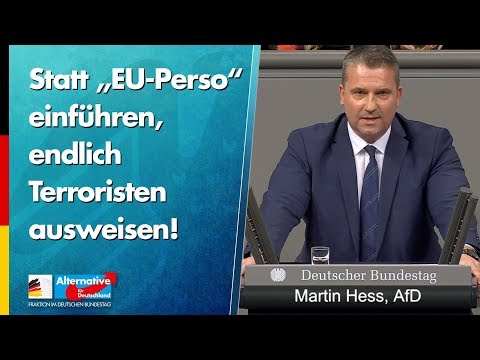 Statt &quot;EU-Perso&quot; einführen, endlich Terroristen ausweisen! - Martin Hess - AfD-Fraktion im Bundestag
