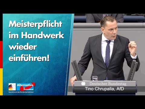 Meisterpflicht im Handwerk wieder einführen! - Tino Chrupalla - AfD-Fraktion im Bundestag