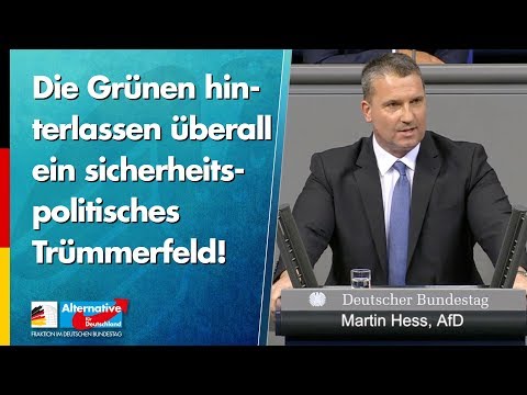 Die Grünen hinterlassen überall ein sicherheitspolitisches Trümmerfeld! - Martin Hess - AfD-Fraktion