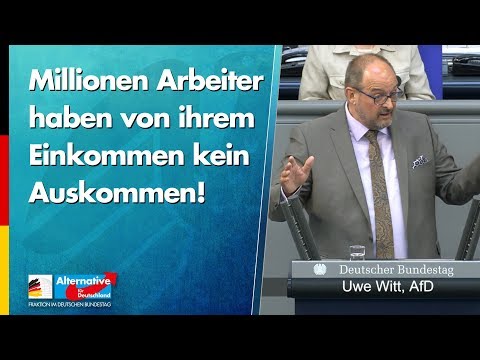 Millionen Arbeiter haben von ihrem Einkommen kein Auskommen! - Uwe Witt - AfD-Fraktion
