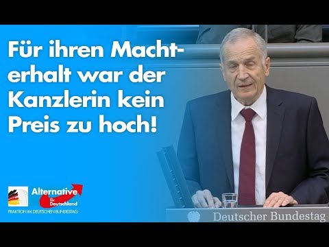 Für ihren Machterhalt war der Kanzlerin kein Preis zu hoch! - Martin Hohmann - AfD-Fraktion