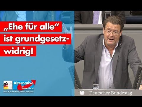 &quot;Ehe für alle&quot; ist grundgesetzwidrig! - Stephan Brandner - AfD-Fraktion im Bundestag