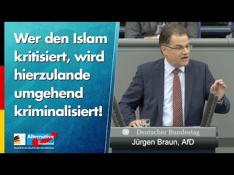 Wer den Islam kritisiert, wird hierzulande umgehend kriminalisiert! - Jürgen Braun - AfD-Fraktion