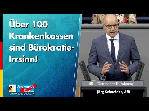 &quot;Über 100 Krankenkassen sind Bürokratie-Irrsinn!&quot; - Jörg Schneider - AfD-Fraktion im Bundestag