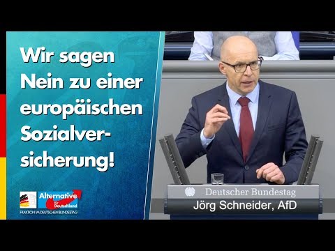 Wir sagen Nein zu einer europäischen Sozialversicherung! - Jörg Schneider - AfD-Fraktion