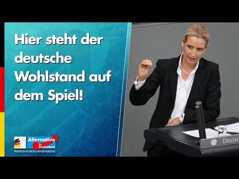 Deutscher Wohlstand steht auf dem Spiel! Alice Weidel - AfD-Fraktion im Bundestag