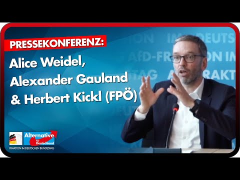 Alice Weidel, Alexander Gauland und Herbert Kickl (FPÖ) zur interparlamentarischen Zusammenarbeit