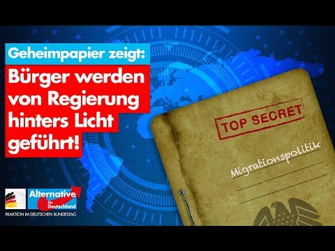 Geheimpapier zeigt: Bürger werden von Regierung hinters Licht geführt! - AfD-Fraktion im Bundestag