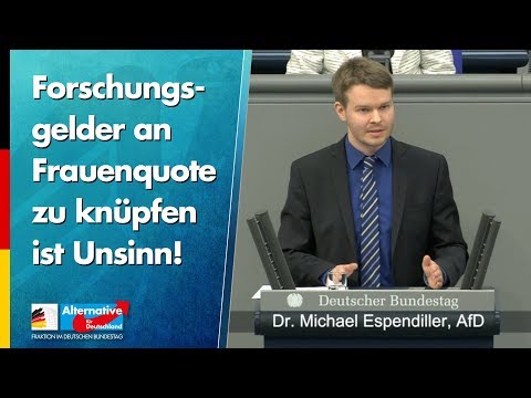 Forschungsgelder an Frauenquote zu knüpfen ist Unsinn! - Michael Espendiller - AfD-Fraktion