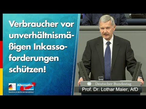 Verbraucher vor unverhältnismäßigen Inkassoforderungen schützen! - Lothar Maier - AfD-Fraktion