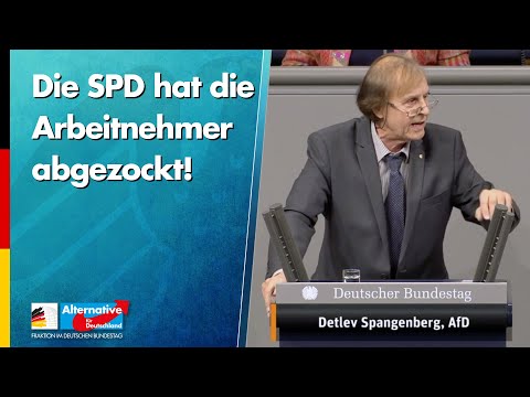 Die SPD hat die Arbeitnehmer abgezockt! - Detlev Spangenberg - AfD-Fraktion im Bundestag