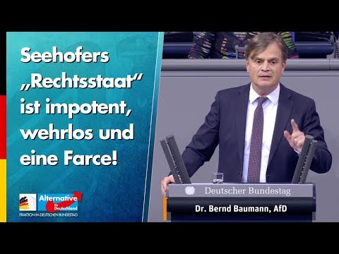 Seehofers „Rechtsstaat“ ist impotent, wehrlos und eine Farce! - Bernd Baumann - AfD-Fraktion